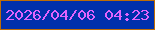 文字の大きさ：2、枠の色：bd6d06、背景の色：0030ac、文字の色：e164fd 無料ブログパーツのブログ時計