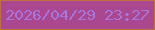文字の大きさ：3、枠の色：bd723f、背景の色：aa478e、文字の色：a775dc 無料ブログパーツのブログ時計