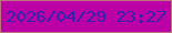 文字の大きさ：4、枠の色：bd7380、背景の色：bb00a6、文字の色：3322ab 無料ブログパーツのブログ時計