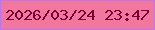 文字の大きさ：1、枠の色：bd75ec、背景の色：f1779e、文字の色：760032 無料ブログパーツのブログ時計