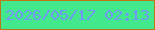 文字の大きさ：5、枠の色：bd7717、背景の色：42e88b、文字の色：7098f8 無料ブログパーツのブログ時計