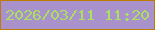 文字の大きさ：1、枠の色：bd7b03、背景の色：a991cc、文字の色：abdf5f 無料ブログパーツのブログ時計