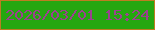 文字の大きさ：1、枠の色：bd7d21、背景の色：25a710、文字の色：9c418f 無料ブログパーツのブログ時計