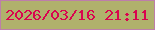 文字の大きさ：3、枠の色：bd7eaa、背景の色：b0b16c、文字の色：d9044f 無料ブログパーツのブログ時計