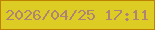 文字の大きさ：3、枠の色：bd8102、背景の色：dccc23、文字の色：b08475 無料ブログパーツのブログ時計