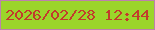 文字の大きさ：1、枠の色：bd81ac、背景の色：9bd52a、文字の色：c23b2c 無料ブログパーツのブログ時計
