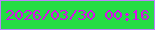 文字の大きさ：4、枠の色：bd81fe、背景の色：26dc45、文字の色：d80eeb 無料ブログパーツのブログ時計