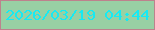 文字の大きさ：2、枠の色：bd828d、背景の色：98d0a4、文字の色：16eaf3 無料ブログパーツのブログ時計