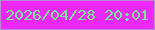 文字の大きさ：5、枠の色：bd89d2、背景の色：ed29fa、文字の色：7ce791 無料ブログパーツのブログ時計