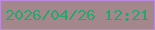 文字の大きさ：2、枠の色：bd8ae0、背景の色：a4878d、文字の色：29a56b 無料ブログパーツのブログ時計