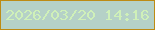 文字の大きさ：5、枠の色：bd8b14、背景の色：b5d1c7、文字の色：cff0b9 無料ブログパーツのブログ時計