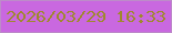 文字の大きさ：1、枠の色：bd8bc9、背景の色：c968e0、文字の色：9f882e 無料ブログパーツのブログ時計
