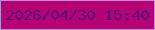 文字の大きさ：5、枠の色：bd8cdb、背景の色：b60175、文字の色：5b097f 無料ブログパーツのブログ時計