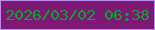 文字の大きさ：5、枠の色：bd8cec、背景の色：7d1974、文字の色：0aa42f 無料ブログパーツのブログ時計