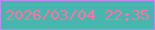 文字の大きさ：5、枠の色：bd8cee、背景の色：47b6af、文字の色：fe71a0 無料ブログパーツのブログ時計