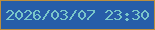 文字の大きさ：2、枠の色：bd8e3e、背景の色：275da8、文字の色：79c6ca 無料ブログパーツのブログ時計