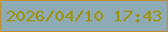 文字の大きさ：2、枠の色：bd9038、背景の色：8eaab4、文字の色：9f9304 無料ブログパーツのブログ時計