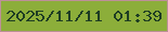 文字の大きさ：5、枠の色：bd9098、背景の色：8cae3a、文字の色：1e3d23 無料ブログパーツのブログ時計