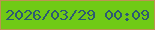 文字の大きさ：4、枠の色：bd9352、背景の色：70ca16、文字の色：2d5a73 無料ブログパーツのブログ時計