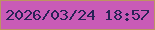 文字の大きさ：3、枠の色：bd9462、背景の色：c95bb7、文字の色：292258 無料ブログパーツのブログ時計