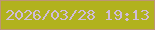 文字の大きさ：1、枠の色：bd9575、背景の色：b1b21e、文字の色：cfbcd9 無料ブログパーツのブログ時計