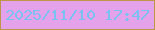 文字の大きさ：1、枠の色：bd9647、背景の色：e4a2ea、文字の色：7ac1f2 無料ブログパーツのブログ時計
