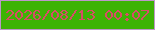 文字の大きさ：5、枠の色：bd97c9、背景の色：3db304、文字の色：d74d66 無料ブログパーツのブログ時計