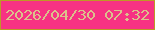 文字の大きさ：4、枠の色：bd9826、背景の色：f73283、文字の色：dbc18b 無料ブログパーツのブログ時計