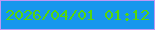 文字の大きさ：5、枠の色：bd98f5、背景の色：1697ed、文字の色：55d70b 無料ブログパーツのブログ時計