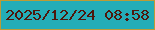 文字の大きさ：4、枠の色：bd9b35、背景の色：24adb7、文字の色：4e170c 無料ブログパーツのブログ時計