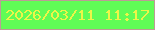 文字の大きさ：4、枠の色：bd9b96、背景の色：60fc56、文字の色：edf548 無料ブログパーツのブログ時計