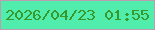 文字の大きさ：2、枠の色：bd9bb0、背景の色：51edad、文字の色：37992c 無料ブログパーツのブログ時計