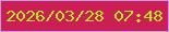 文字の大きさ：3、枠の色：bd9be9、背景の色：cc1e54、文字の色：aeea1f 無料ブログパーツのブログ時計