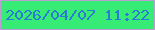 文字の大きさ：4、枠の色：bd9cd3、背景の色：36ec74、文字の色：297bd5 無料ブログパーツのブログ時計