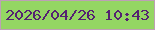 文字の大きさ：5、枠の色：bda0b5、背景の色：94d663、文字の色：542271 無料ブログパーツのブログ時計