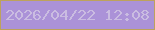 文字の大きさ：1、枠の色：bda25d、背景の色：ab92d8、文字の色：cabce1 無料ブログパーツのブログ時計