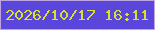 文字の大きさ：2、枠の色：bda5e1、背景の色：5a46db、文字の色：d7e22e 無料ブログパーツのブログ時計
