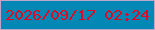 文字の大きさ：1、枠の色：bda6c8、背景の色：0388b5、文字の色：d90c26 無料ブログパーツのブログ時計