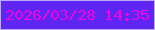文字の大きさ：4、枠の色：bdaafa、背景の色：6026f1、文字の色：f104e0 無料ブログパーツのブログ時計
