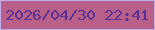 文字の大きさ：1、枠の色：bdafec、背景の色：b96088、文字の色：553199 無料ブログパーツのブログ時計