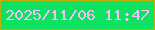 文字の大きさ：5、枠の色：bdb007、背景の色：0fe261、文字の色：f4c2fb 無料ブログパーツのブログ時計