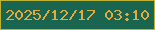 文字の大きさ：1、枠の色：bdb131、背景の色：19654f、文字の色：e7a939 無料ブログパーツのブログ時計