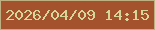 文字の大きさ：4、枠の色：bdb184、背景の色：a4512d、文字の色：d6d698 無料ブログパーツのブログ時計