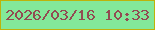 文字の大きさ：5、枠の色：bdb30a、背景の色：83e899、文字の色：924b52 無料ブログパーツのブログ時計