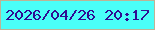 文字の大きさ：1、枠の色：bdb395、背景の色：4afef8、文字の色：300d92 無料ブログパーツのブログ時計