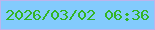 文字の大きさ：1、枠の色：bdb4ec、背景の色：83cbfd、文字の色：32b526 無料ブログパーツのブログ時計