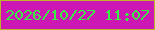 文字の大きさ：5、枠の色：bdb528、背景の色：cc17b4、文字の色：39ed45 無料ブログパーツのブログ時計