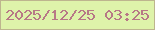 文字の大きさ：3、枠の色：bdb58e、背景の色：def3aa、文字の色：b77886 無料ブログパーツのブログ時計