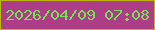 文字の大きさ：2、枠の色：bdb60d、背景の色：ad3d87、文字の色：75e15a 無料ブログパーツのブログ時計