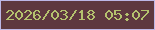 文字の大きさ：4、枠の色：bdb7e7、背景の色：5e383f、文字の色：b4c26e 無料ブログパーツのブログ時計